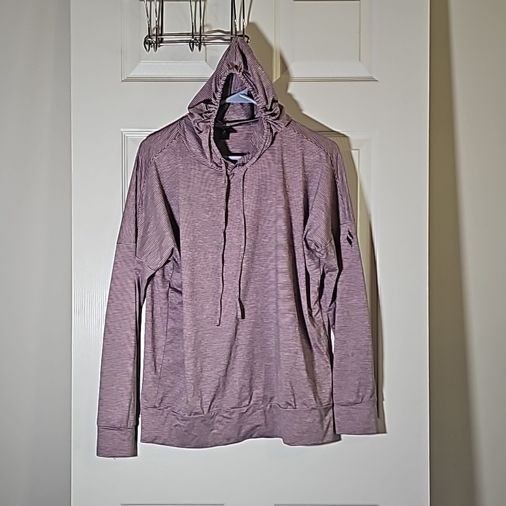 SKECHERS Pink Hoodie Women Size M Pullover Lightweight Sketch Knit Soft Shirt